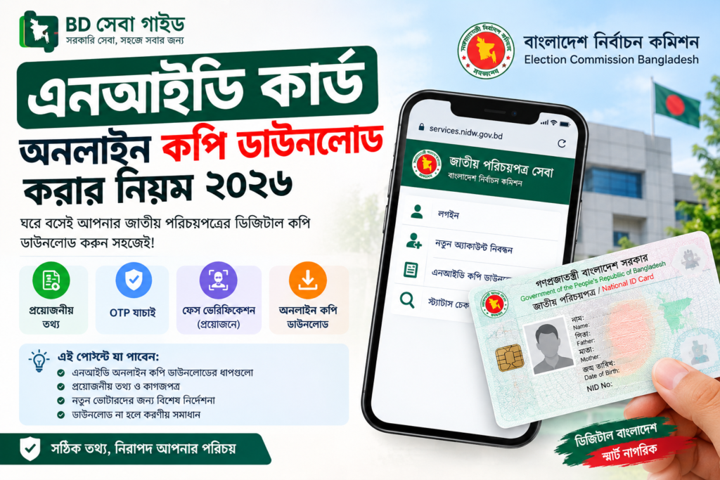 এনআইডি কার্ড অনলাইন কপি ডাউনলোড করার নিয়ম ২০২৭